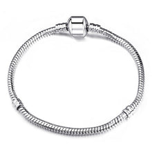 Load image into Gallery viewer, New Silver Plated Charm Bracelet Rose Gold Snake Chain Fit Pan Basic Bracelets For Fashion Women Charms Beads DIY Jewelry