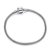 Load image into Gallery viewer, New Silver Plated Charm Bracelet Rose Gold Snake Chain Fit Pan Basic Bracelets For Fashion Women Charms Beads DIY Jewelry