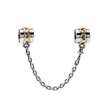Load image into Gallery viewer, gold love bow mickey safety chain bead charm