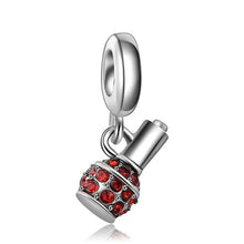 Load image into Gallery viewer, wine glasses hanging bead charm fit pandora style bracelet