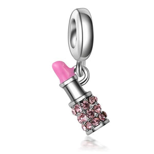 wine glasses hanging bead charm fit pandora style bracelet