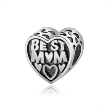 Load image into Gallery viewer, New Original Silver Plated Bead Alloy Family Mother Love Heart Pendant Charm Fit Pandora Bracelet Necklace DIY Women Jewelry